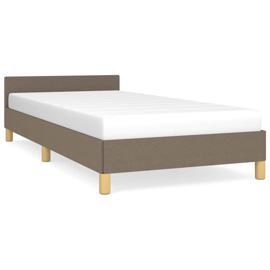 Estrutura de cama de solteiro para adultos c/ cabeceira tecido 90x190 cm
