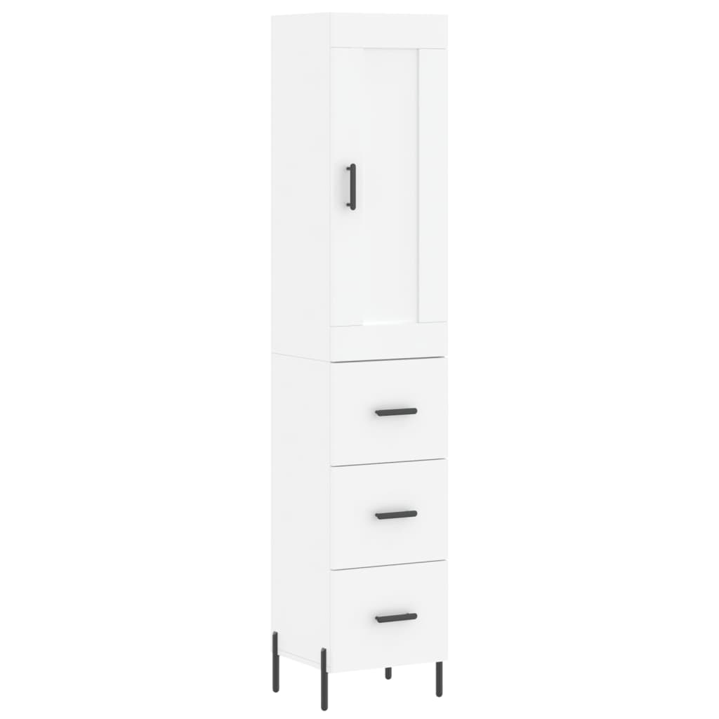 Armário alto - bufete - móvel de apoio 34,5x34x180 cm madeira processada branco pt598