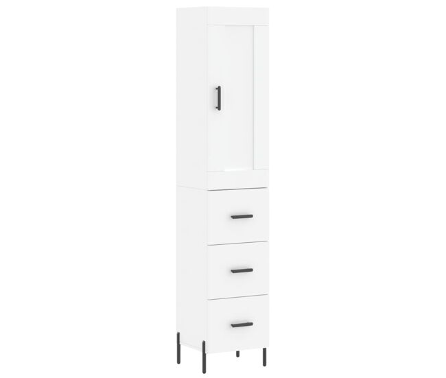 Armário alto - bufete - móvel de apoio 34,5x34x180 cm madeira processada branco pt598