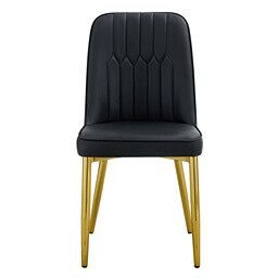 Cadeiras de sala de jantar 2 unidades - design moderno com assento largo - preto e dourado
