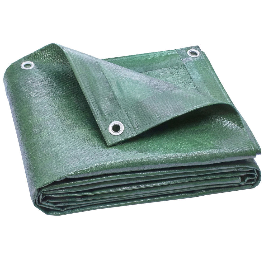 Outsunny lona impermeável exterior 6x8 m toldo pe resistente a rasgões 90 g/m² proteção uv com ilhós reforçados para lenha móveis de jardim veículos
