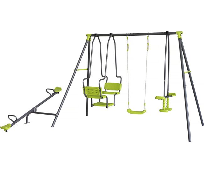 Baloiço metálico para parques infantis "lenny" - 4 aparelhos - verde