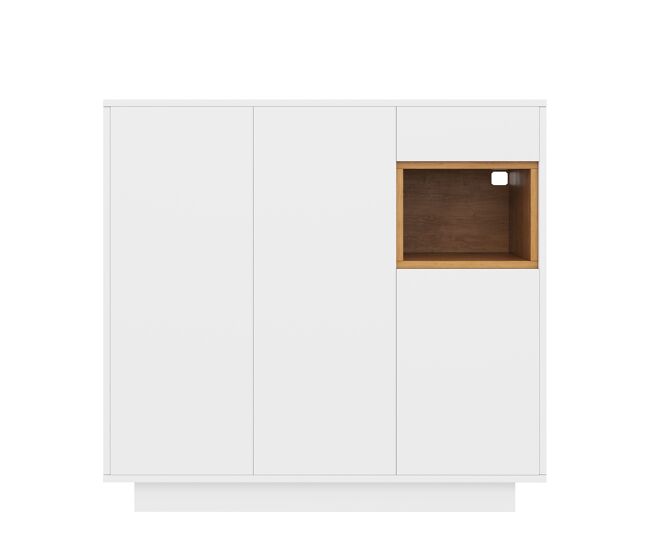 Sapateira 105x39,5x100,5 cm - com gaveta, prateleiras ajustáveis - branco e madeira natural