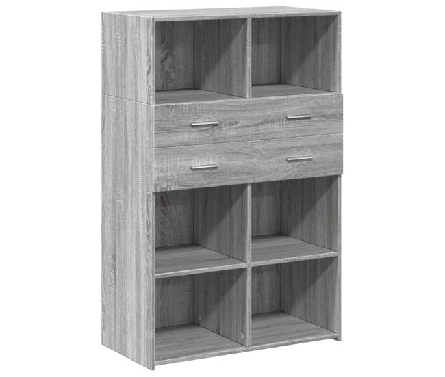 Armário alto - bufete - móvei de apoio 80x42,5x124cm derivados de madeira cinza sonoma pt3470