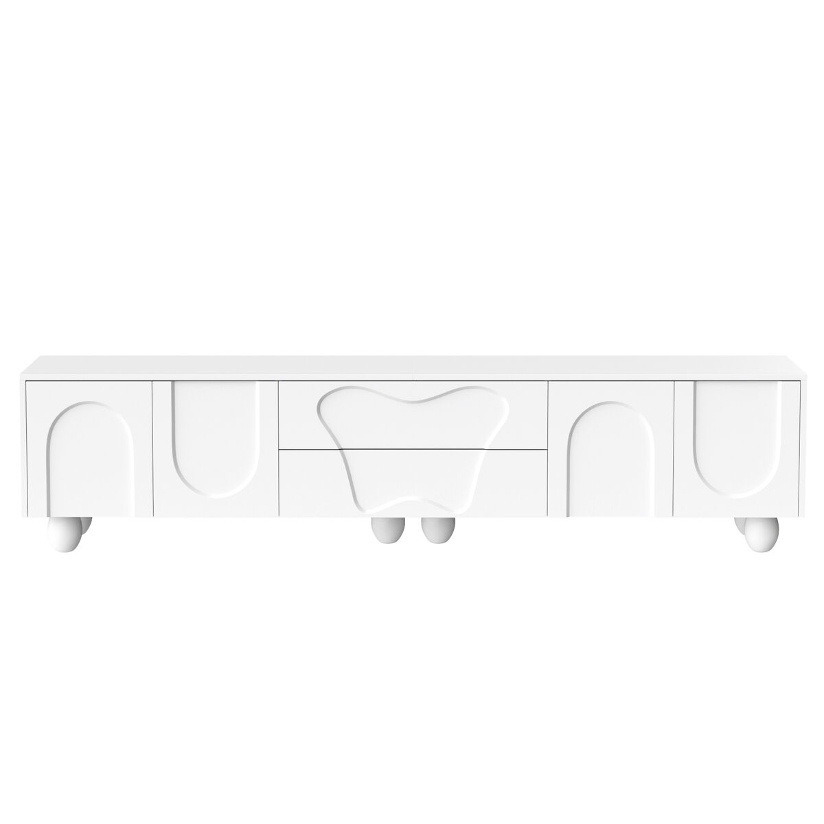 Móvel de tv 180 cm - minimalista com pés de madeira, design elegante - branco