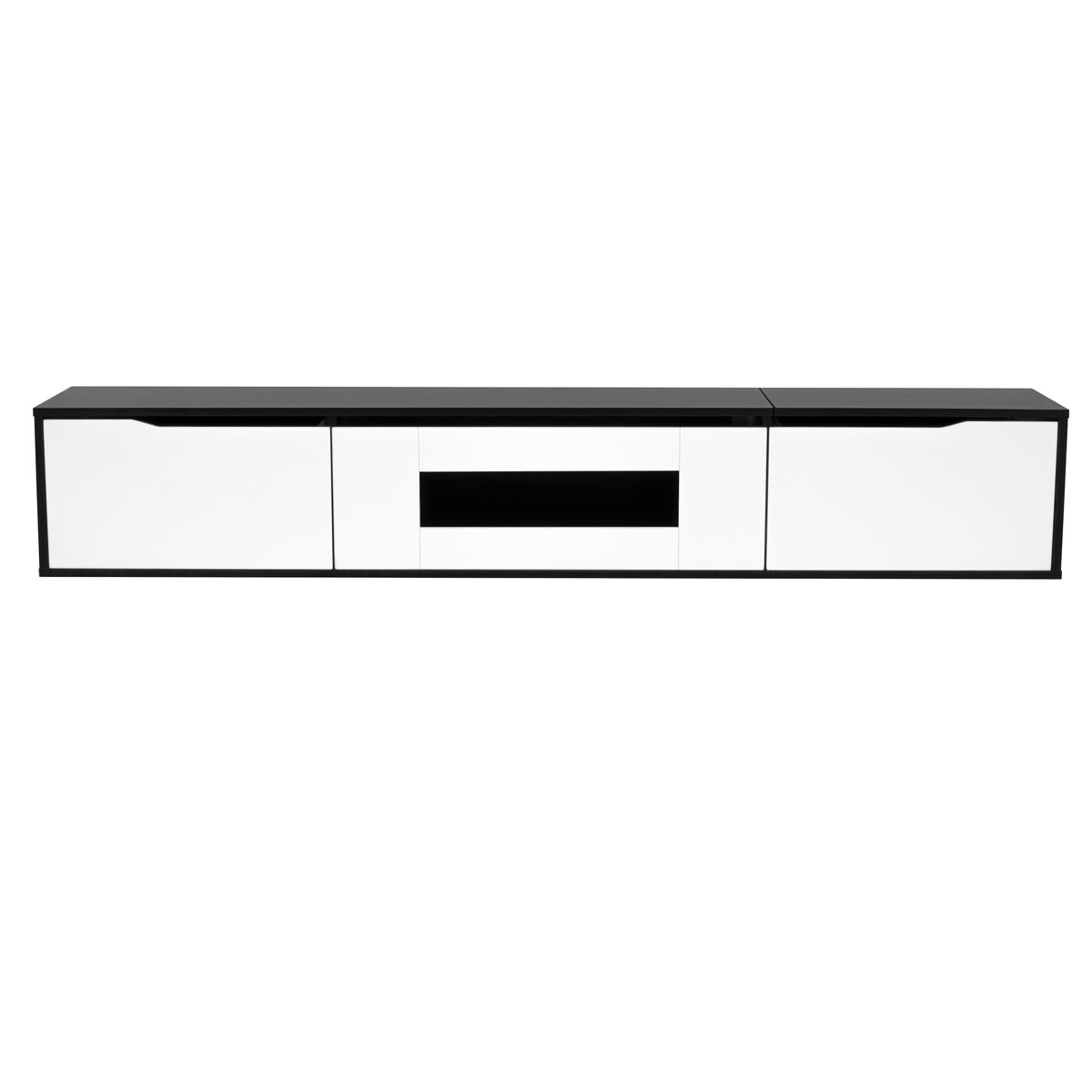 Móvel de tv 180 cm - moderno com led, usb e luz mutável - noir e blanc