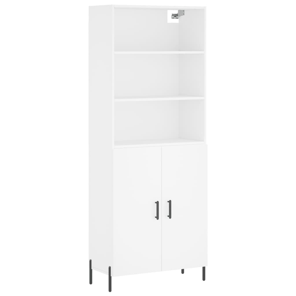 Armário alto - bufete - móvel de apoio 69,5x34x180 cm derivados de madeira branco pt623