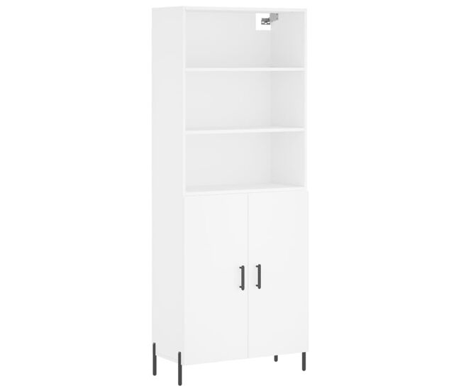 Armário alto - bufete - móvel de apoio 69,5x34x180 cm derivados de madeira branco pt623