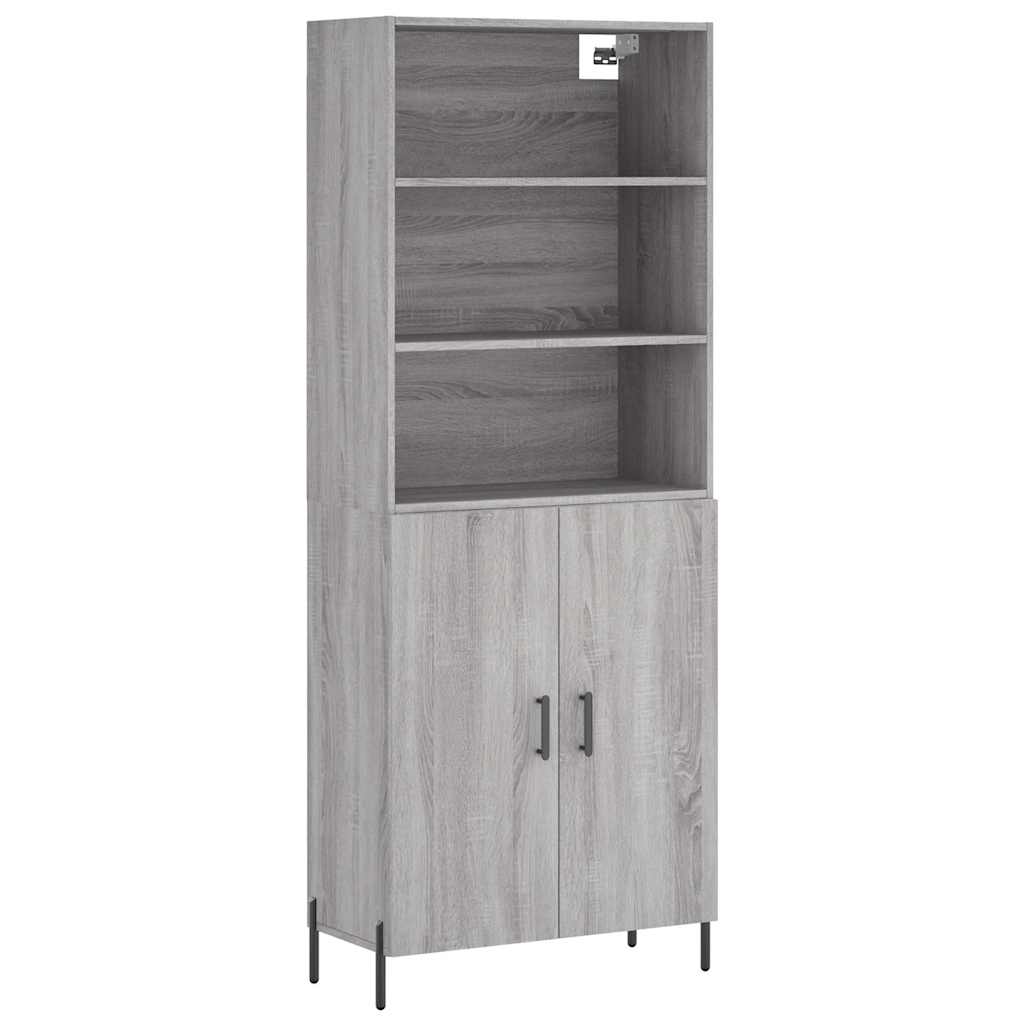 Armário alto - bufete - móvel de apoio 69,5x34x180 cm derivados de madeira sonoma cinza pt1057