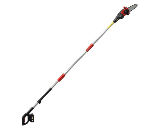 Outsunny motosserra de bateria extensível 1,94-2,56 m motosserra elétrica com motor de 300 w 2 baterias de 4,0 ah carregador duplo bloqueio
