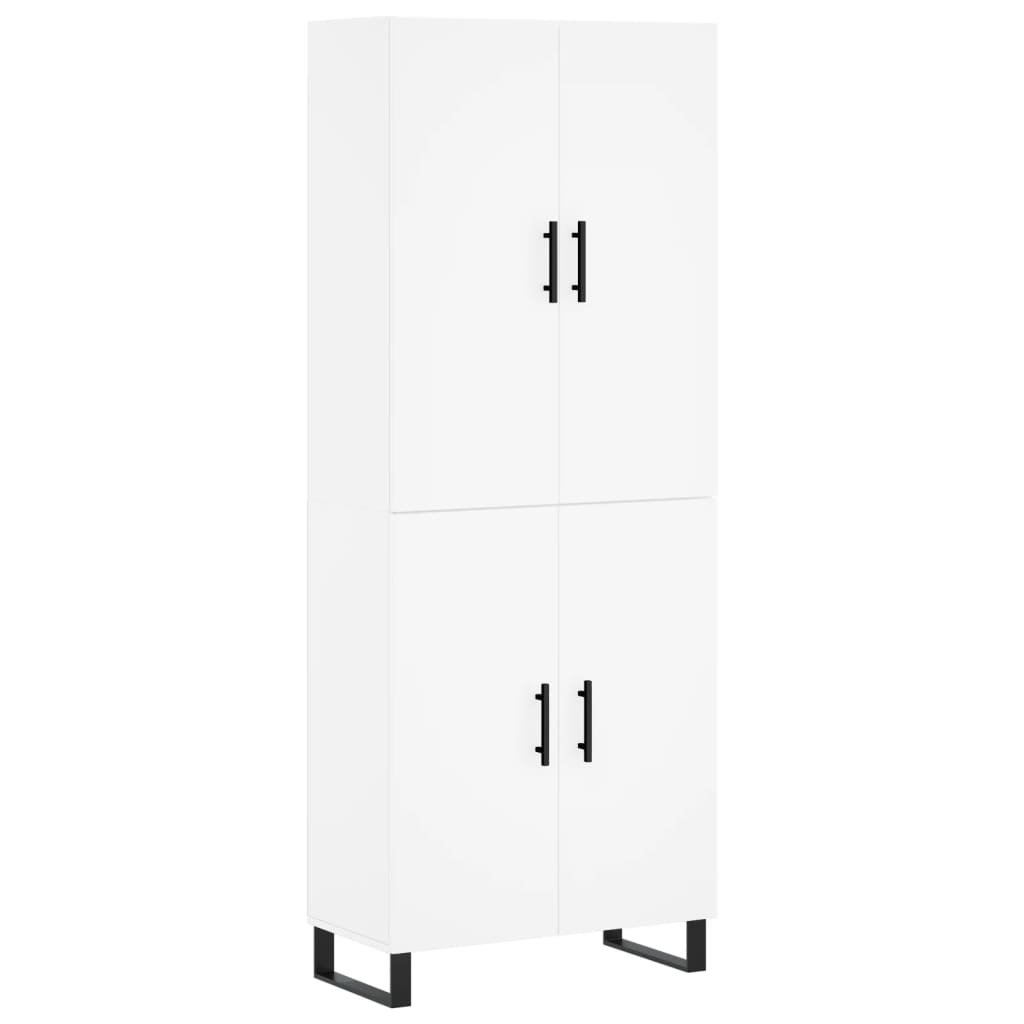 Armário alto - bufete - móvel de apoio 69,5x34x180 cm derivados de madeira branco pt648