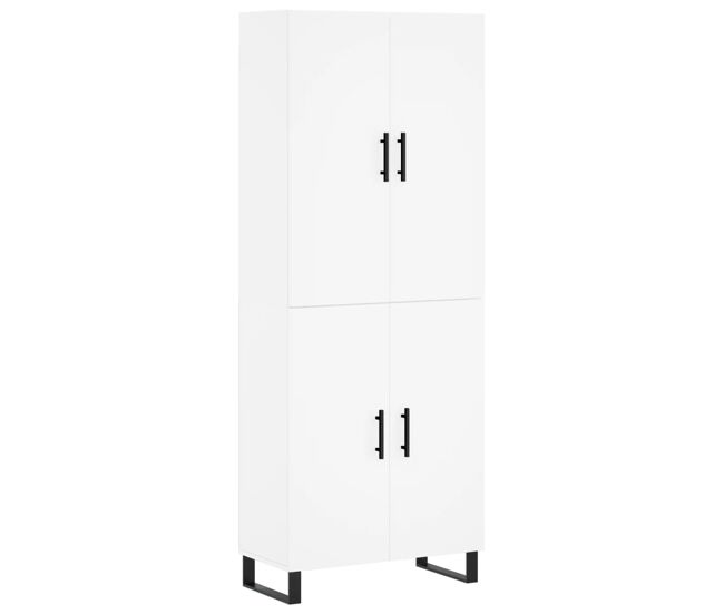 Armário alto - bufete - móvel de apoio 69,5x34x180 cm derivados de madeira branco pt648