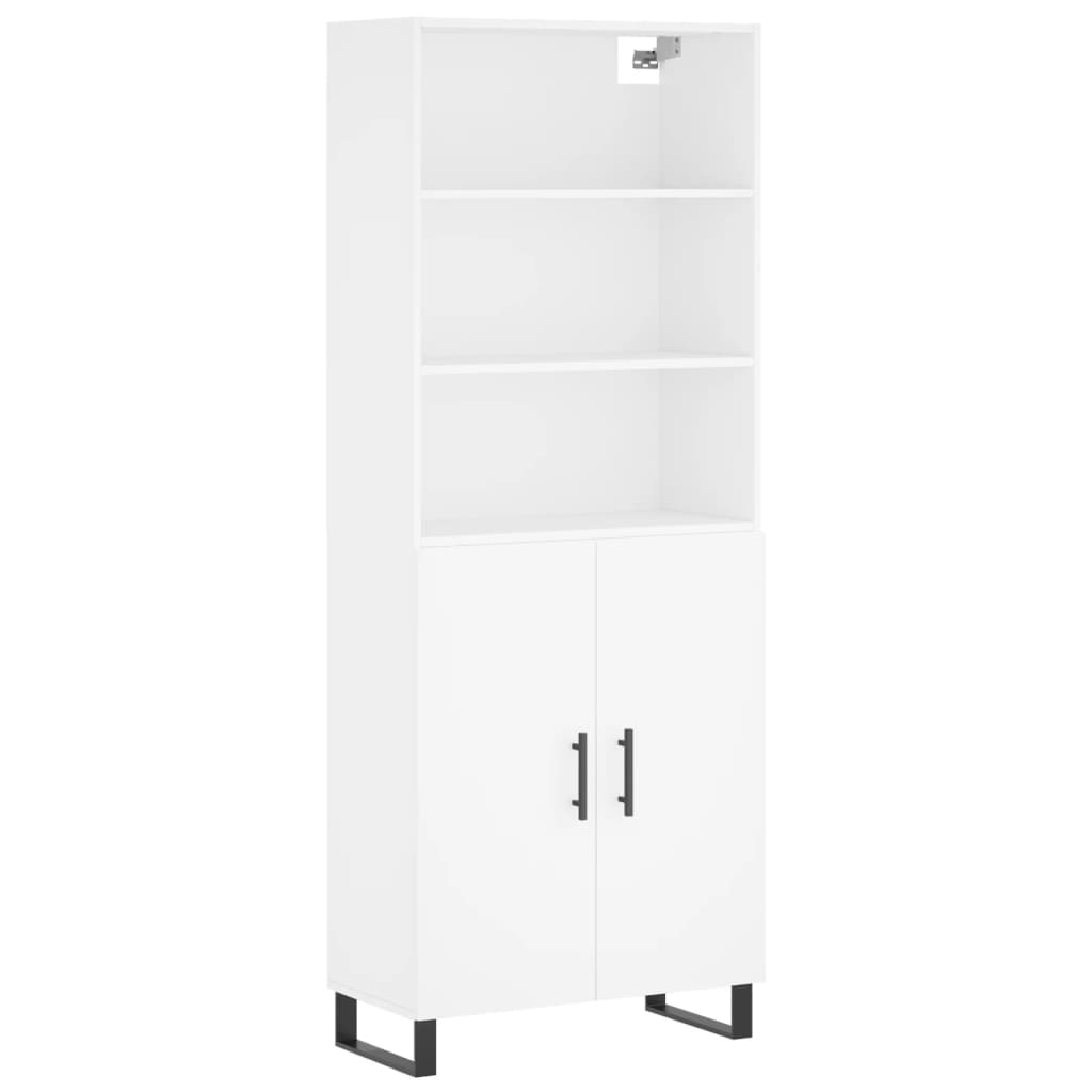 Armário alto - bufete - móvel de apoio 69,5x34x180 cm derivados de madeira branco pt624
