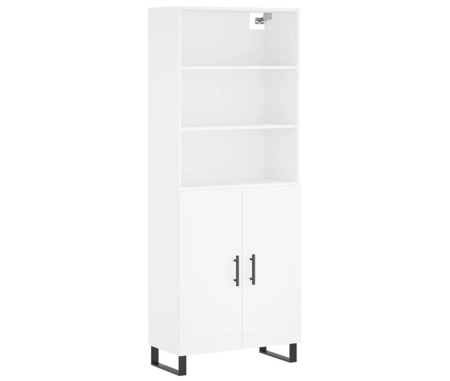 Armário alto - bufete - móvel de apoio 69,5x34x180 cm derivados de madeira branco pt624
