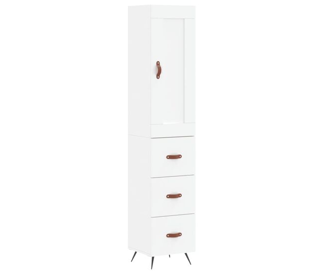 Armário alto - bufete - móvel de apoio 34,5x34x180 cm madeira processada branco pt596