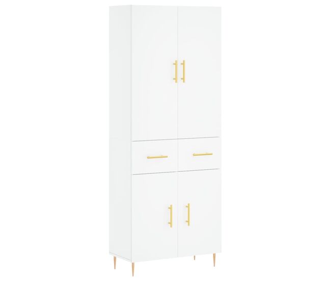 Armário alto - bufete - móvel de apoio 69,5x34x180 cm derivados de madeira branco pt675