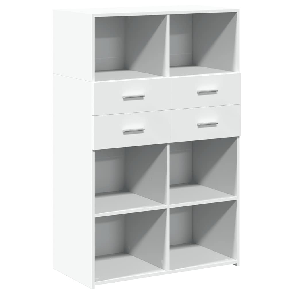 Armário alto - bufete - móvei de apoio 80x42,5x124 cm derivados de madeira branco pt3209