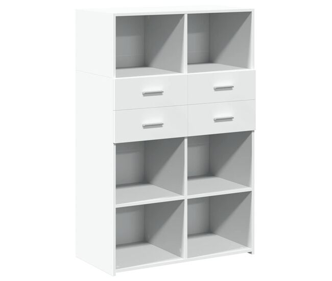 Armário alto - bufete - móvei de apoio 80x42,5x124 cm derivados de madeira branco pt3209