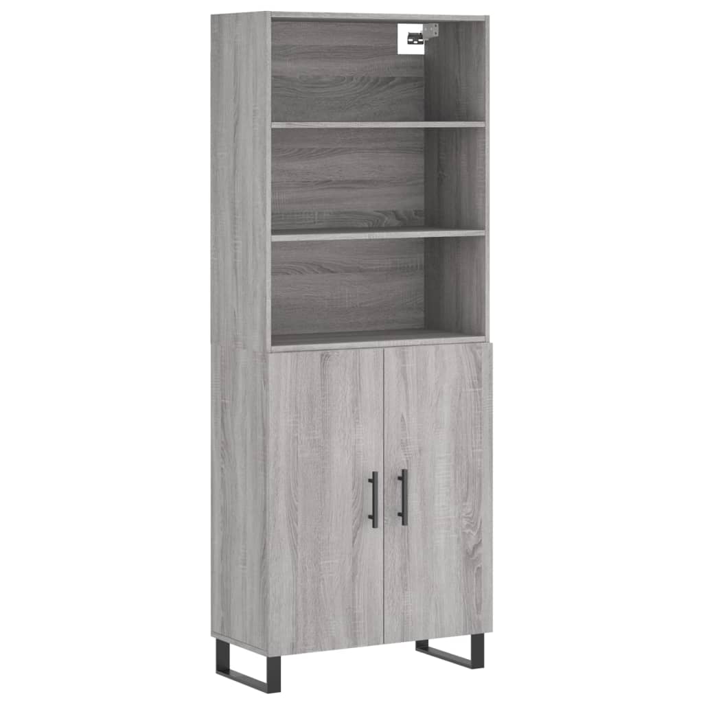Armário alto - bufete - móvel de apoio 69,5x34x180 cm derivados de madeira sonoma cinza pt1058