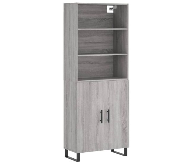 Armário alto - bufete - móvel de apoio 69,5x34x180 cm derivados de madeira sonoma cinza pt1058