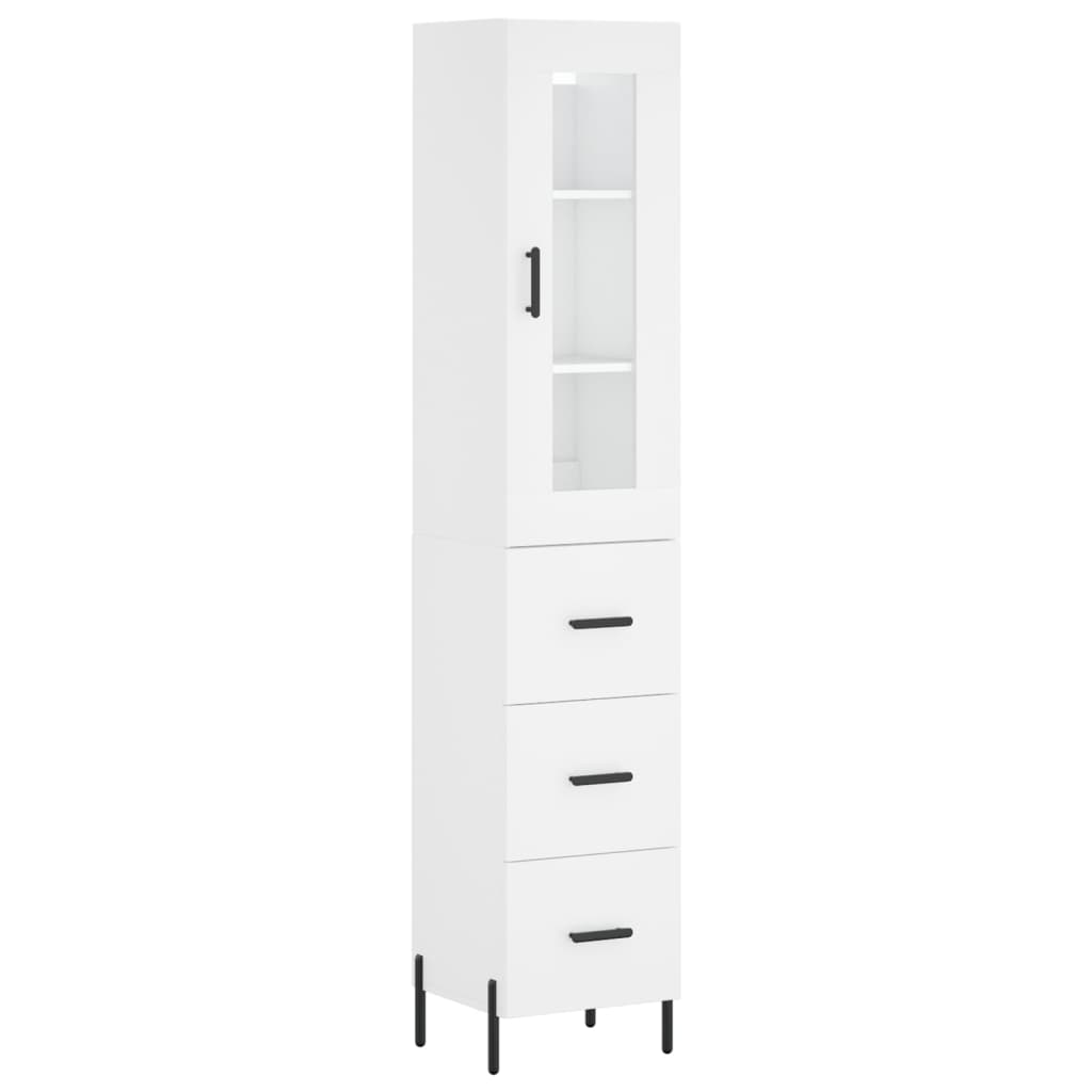 Armário alto - bufete - móvel de apoio 34,5x34x180 cm madeira processada branco pt584