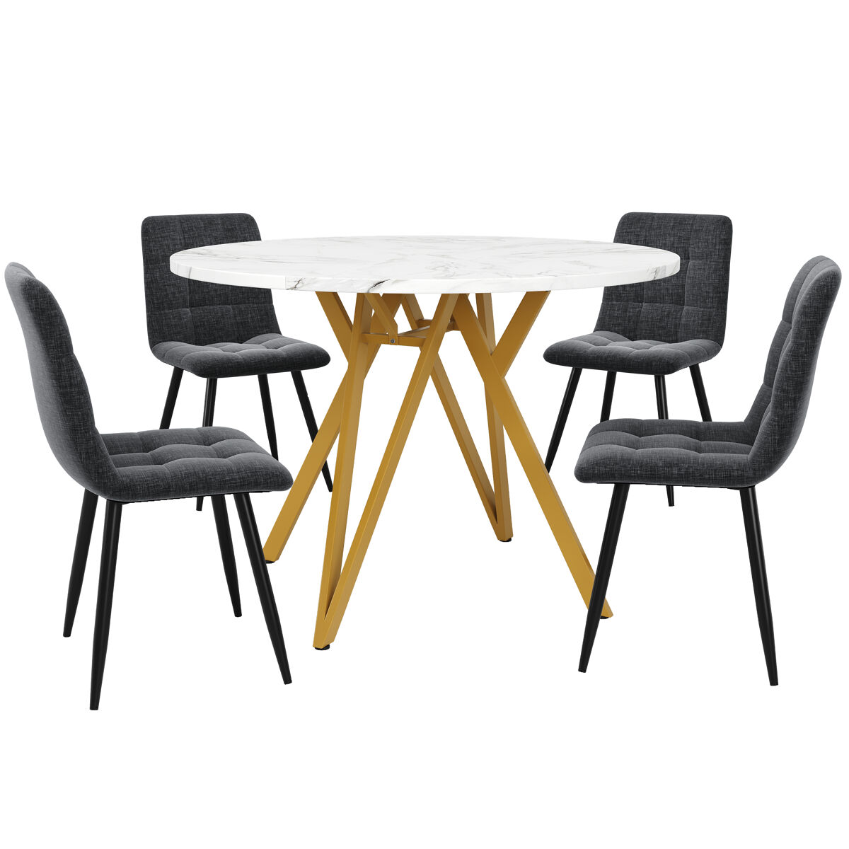 Conjunto de mesas e cadeiras de sala de jantar 100x100
