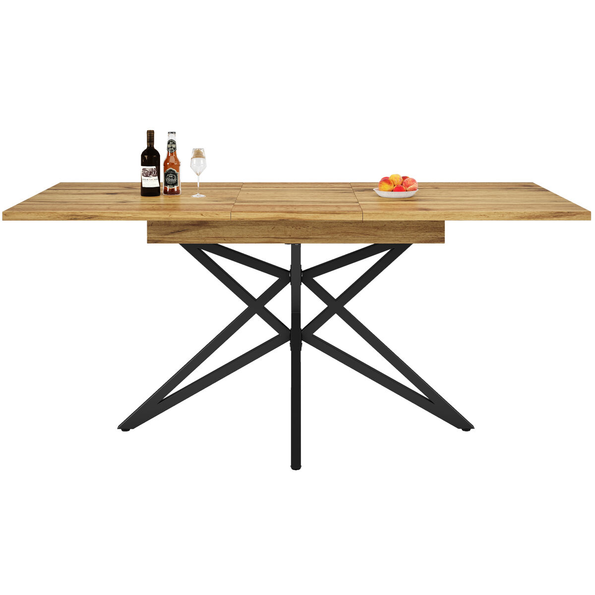 Conjunto de sala de jantar 120/160×68 cm - mesa extensível com 4 cadeiras de veludo gris escuro - nogueira