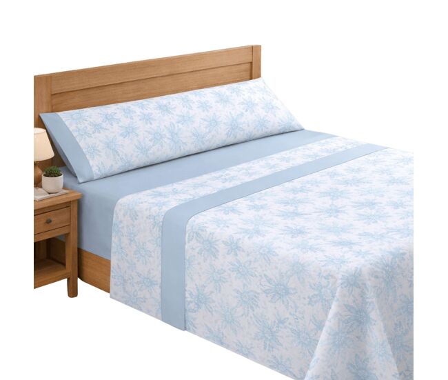 Jogo de lençóis 160cm 144 fios melissa blue (4 peças) donegal collections