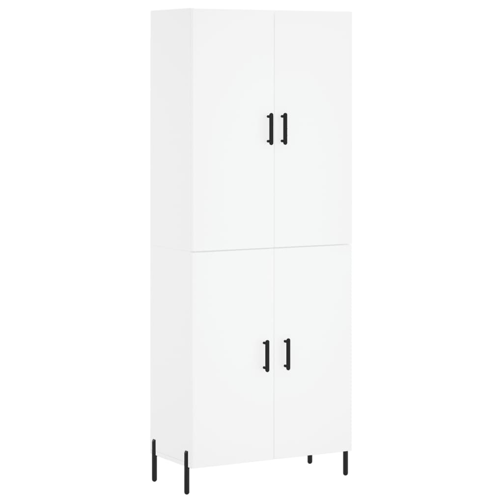 Armário alto - bufete - móvel de apoio 69,5x34x180 cm derivados de madeira branco pt647