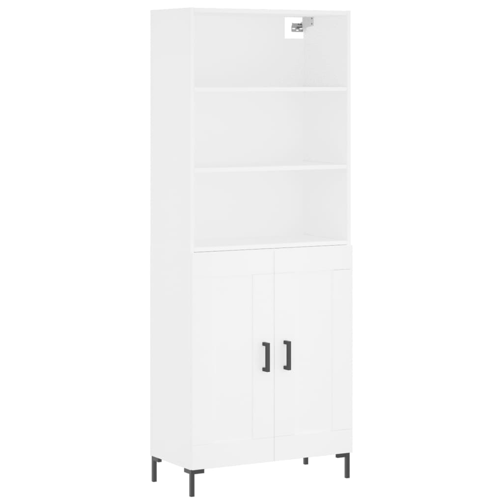 Armário alto - bufete - móvel de apoio 69,5x34x180 cm derivados de madeira branco pt641