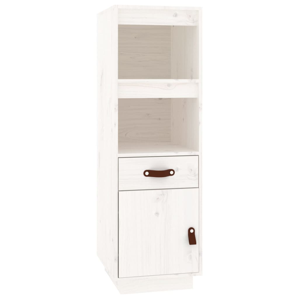 Armário alto - bufete - móvel de apoio 34x40x108,5 cm pinho maciço branco pt1499