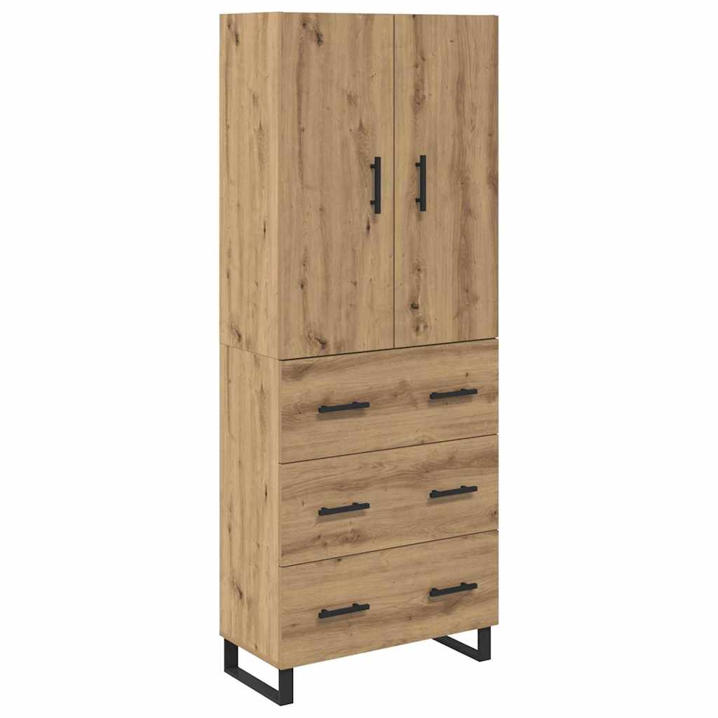 Aparador - bufete - móvel de apoio com gaveta 2 pcs carvalho artesanal 69,5 x 34 x 180 cm pt199