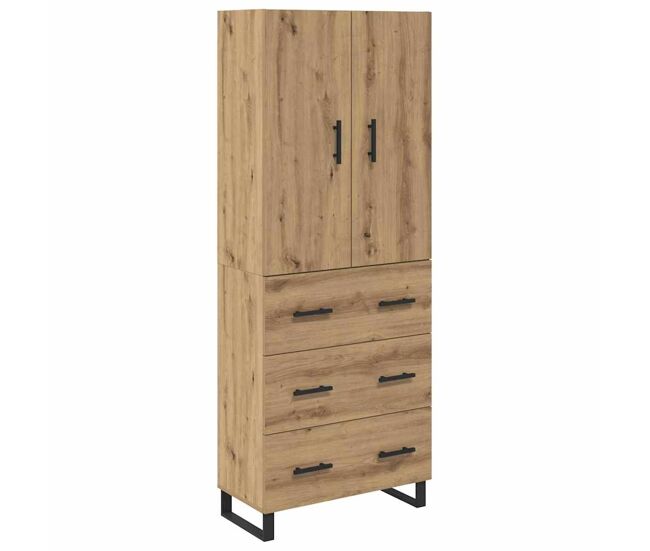 Aparador - bufete - móvel de apoio com gaveta 2 pcs carvalho artesanal 69,5 x 34 x 180 cm pt199