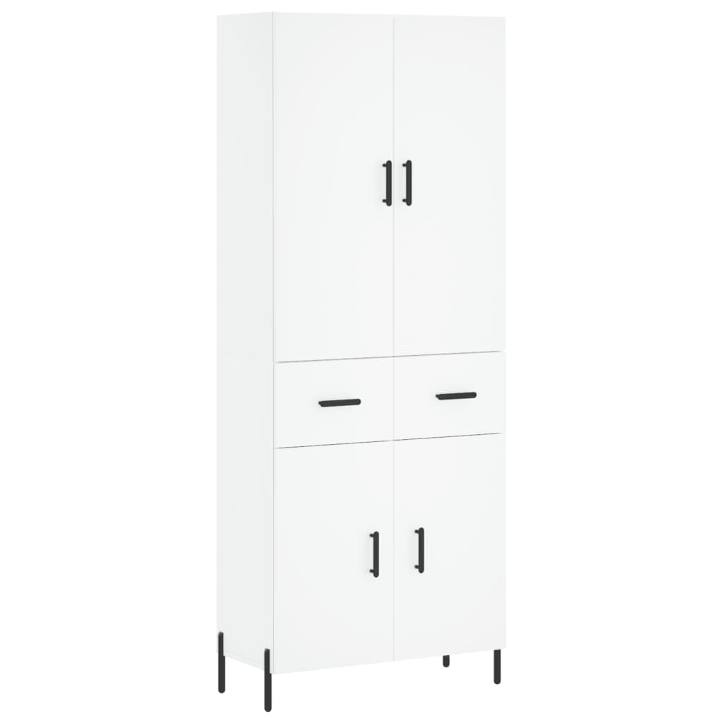 Armário alto - bufete - móvel de apoio 69,5x34x180 cm derivados de madeira branco pt677