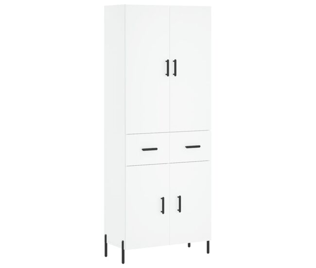 Armário alto - bufete - móvel de apoio 69,5x34x180 cm derivados de madeira branco pt677