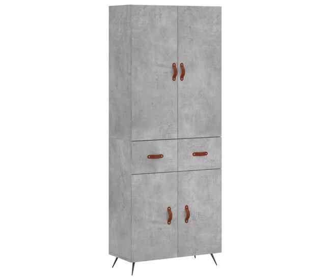Armário alto - bufete - móvel de apoio 69,5x34x180 cm derivados de madeira cinza cimento pt922