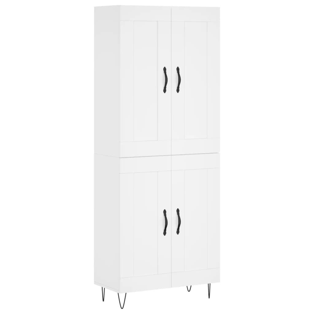 Armário alto - bufete - móvel de apoio 69,5x34x180 cm derivados de madeira branco pt718