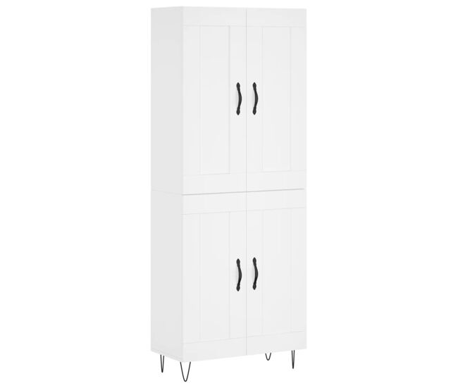 Armário alto - bufete - móvel de apoio 69,5x34x180 cm derivados de madeira branco pt718