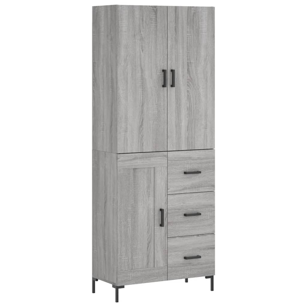Armário alto - bufete - móvel de apoio 69,5x34x180 cm derivados de madeira sonoma cinza pt1093