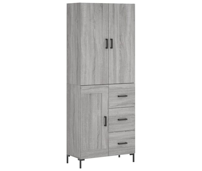 Armário alto - bufete - móvel de apoio 69,5x34x180 cm derivados de madeira sonoma cinza pt1093