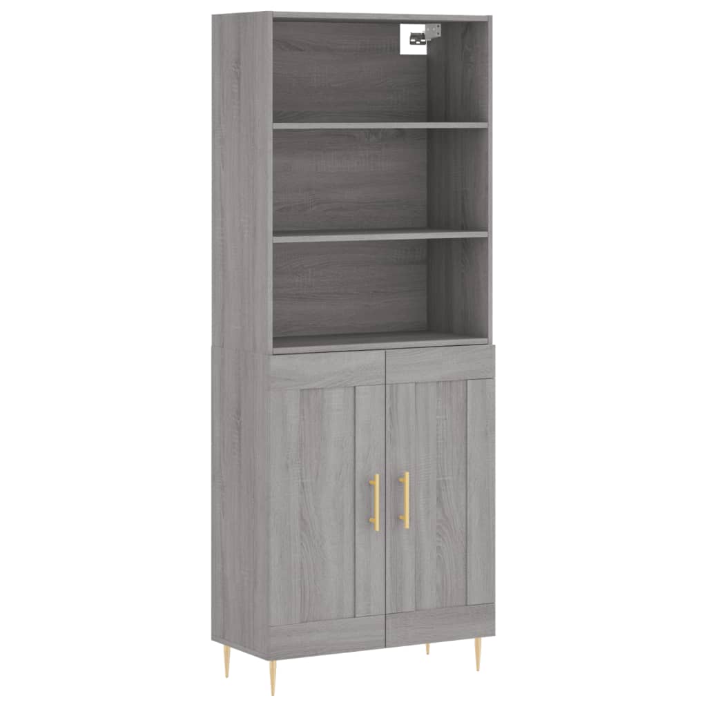 Armário alto - bufete - móvel de apoio 69,5x34x180 cm derivados de madeira sonoma cinza pt1073
