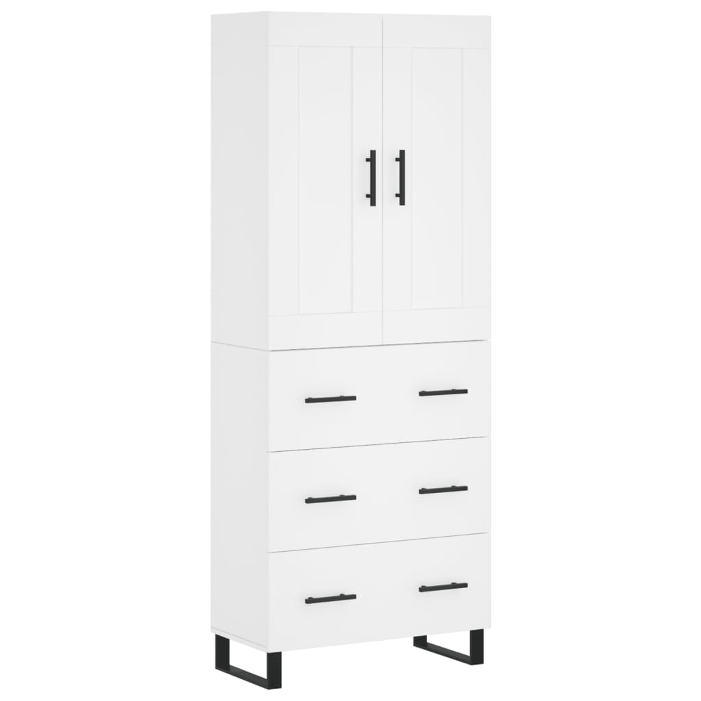 Armário alto - bufete - móvel de apoio 69,5x34x180 cm derivados de madeira branco pt722