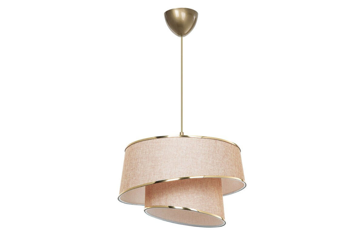 Candeeiro suspenso bege castanho doré 32,5 x 65 cm com casquilho e27