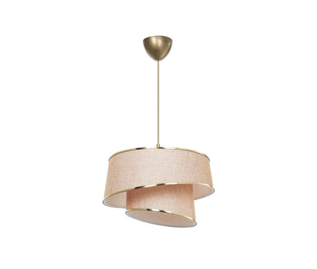 Candeeiro suspenso bege castanho doré 32,5 x 65 cm com casquilho e27