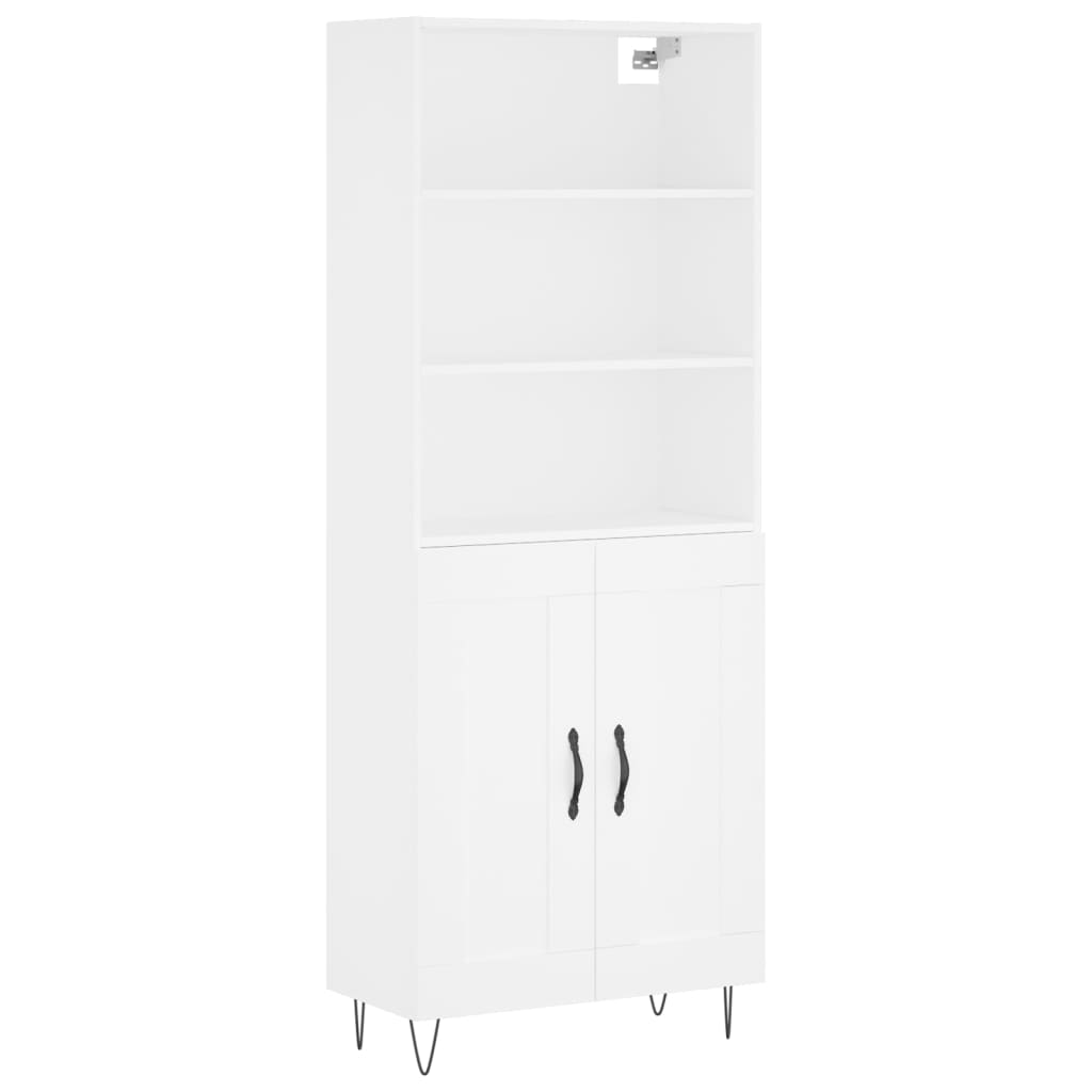 Armário alto - bufete - móvel de apoio 69,5x34x180 cm derivados de madeira branco pt640