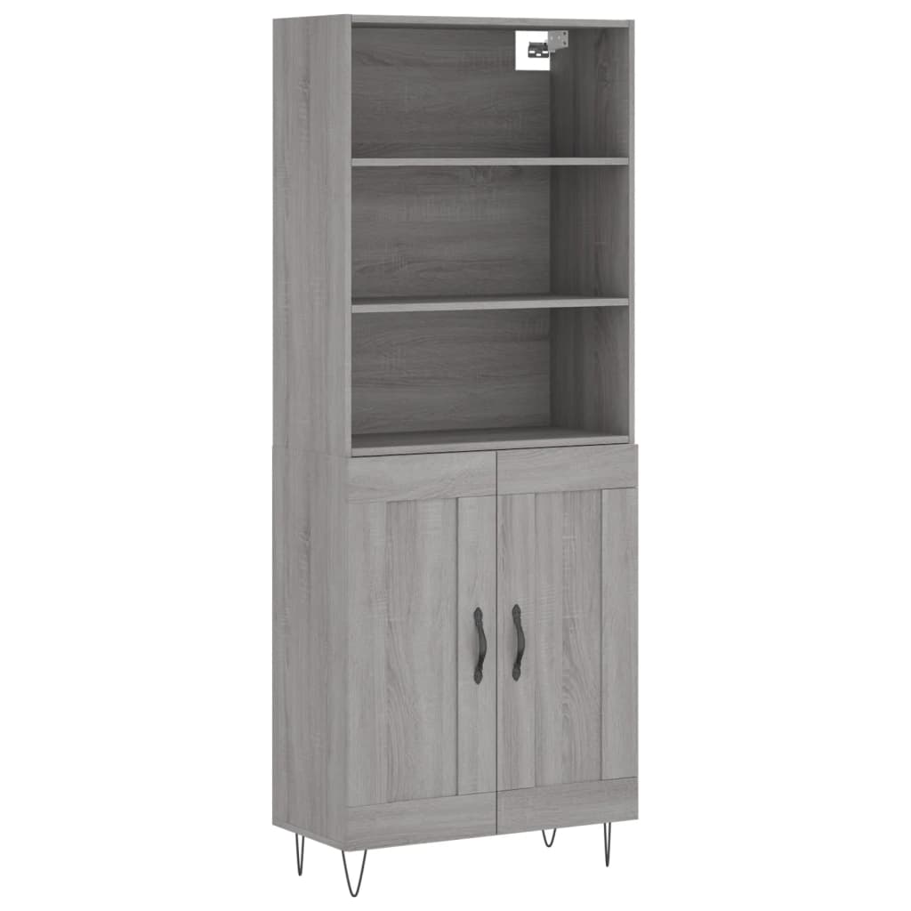 Armário alto - bufete - móvel de apoio 69,5x34x180 cm derivados de madeira sonoma cinza pt1074