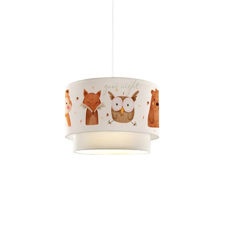 Candeeiro pendente infantil e27 branco vermelho