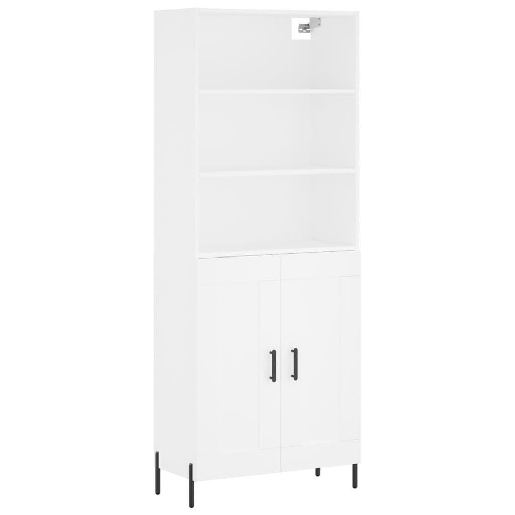 Armário alto - bufete - móvel de apoio 69,5x34x180 cm derivados de madeira branco pt642