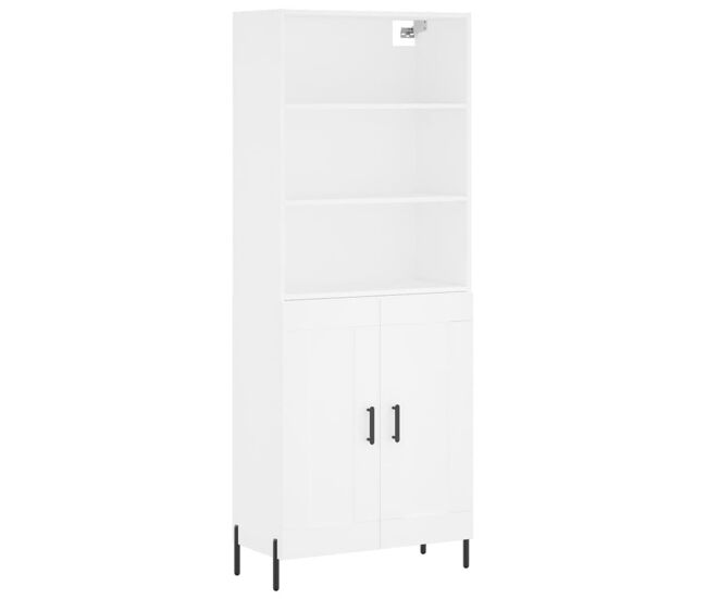 Armário alto - bufete - móvel de apoio 69,5x34x180 cm derivados de madeira branco pt642