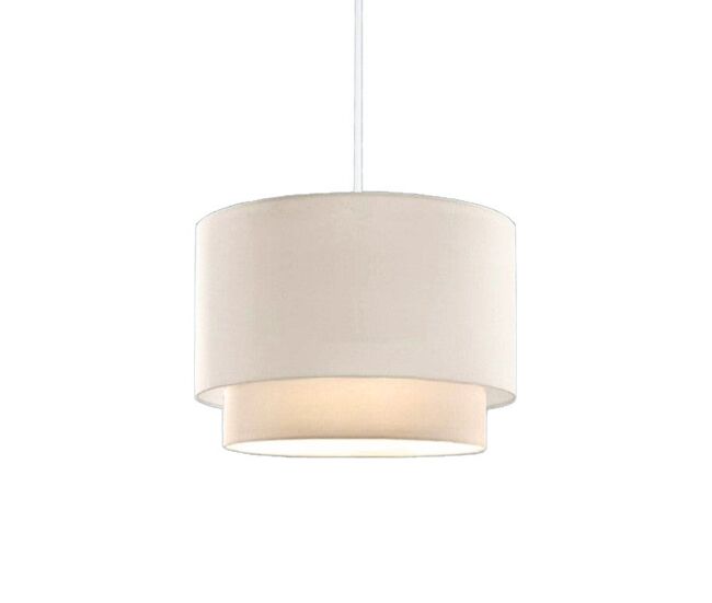 Candeeiro suspenso bege e27 d30x72cm com tecido pvc